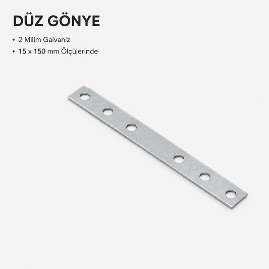 Metal Gönye Düz 2X15X150 (50 Adet)