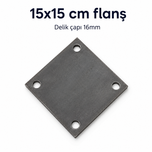 15x15cm Plaka 8 mm Delikli Flanş