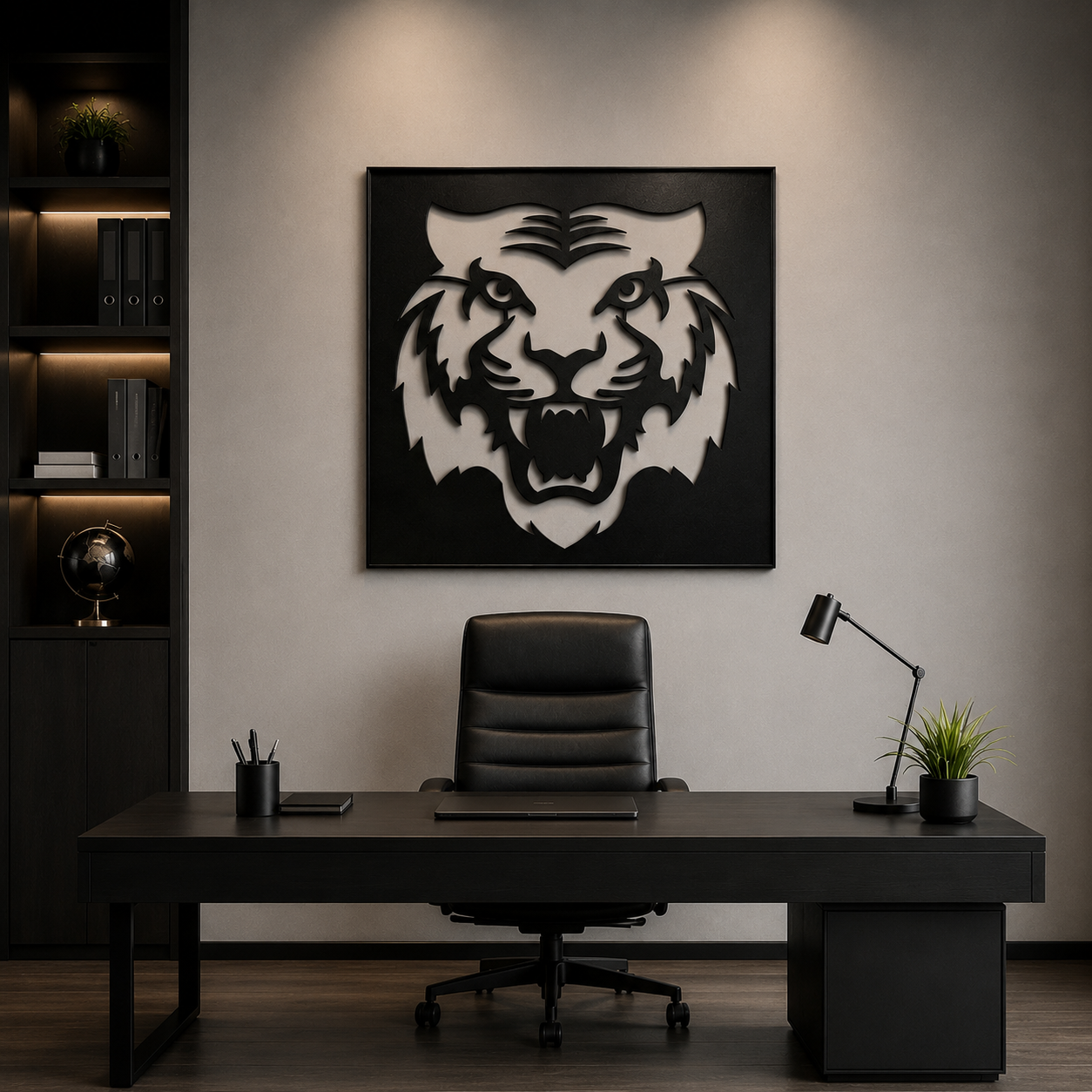 Kaplan Metal Duvar Tablosu | Modern Lazer Kesim Metal Duvar Dekoru | Metal Tablo